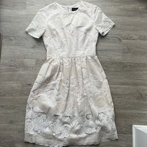 Topshop Cream and White Lace Dress
